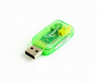 Адаптер Gembird SC-USB-01, USB2.0 to Audio, зеленого кольору, блістер, фото №2