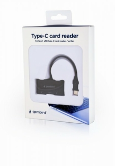 Кардридер Type-C Gembird UHB-CR3-02, вихід - USB 2.0, SD+Micro-SD, пластик, чорний, фото №7