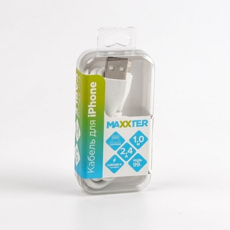 Кабель Maxxter UB-L-USB-01W, USB 2.0 А-тато/Lightning, 1.0 м., фото №5