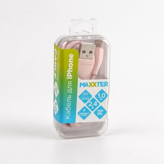 Кабель Maxxter UB-L-USB-01GP, USB 2.0 А-тато/Lightning, 1.0 м., фото №5