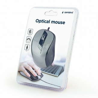 Оптична мишка Gembird MUS-6B-01-BG, USB інтерфейс, сіро-чорного кольору, photo number 4