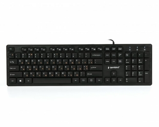 Клавіатура дротова Gembird KB-MCH-03-UA, українська розкладка, мультимедійна, "шоколадні" клавіші, чорний колір, фото №2