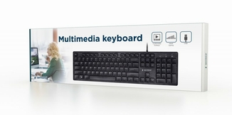 Клавіатура дротова Gembird KB-MCH-03-UA, українська розкладка, мультимедійна, "шоколадні" клавіші, чорний колір, фото №4