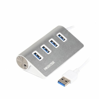 Хаб USB 3.0 Type-A HU3A-4P-01 на 4 порти, метал, сріблястий, numer zdjęcia 2