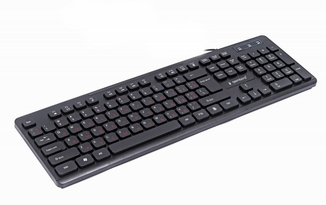 Клавіатура дротова Gembird KB-MCH-04-UA, українська розкладка, мультимедійна, "шоколадні" клавіші, чорний колір, фото №4