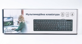 Клавіатура дротова Gembird KB-MCH-04-UA, українська розкладка, мультимедійна, "шоколадні" клавіші, чорний колір, фото №5