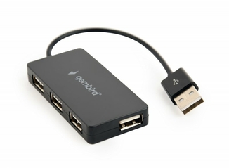 Хаб Gembird UHB-U2P4-04 на 4 порти USB 2.0, пластик, чорний, фото №2