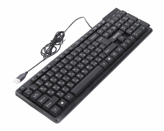 Клавіатура офісна KBM-U01-UA, USB, Укр/Рус, пластик, чорна, фото №3