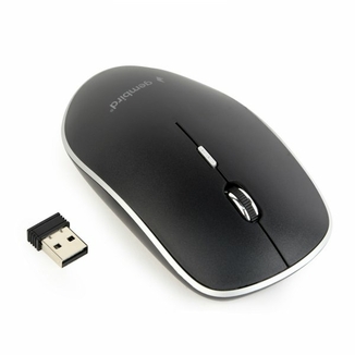 Бездротова оптична мишка, безшумна, чорний колір Gembird MUSW-4BS-01, numer zdjęcia 3