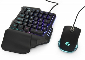 Комплект ігровий GGS-IVAR-TWIN, 2-в-1, одноручна клавіатура + миша, підсвічування, чорний колір, фото №2