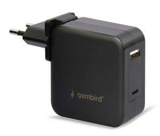 Мережевий зарядний пристрій Gembird NPA-PD60-01, для ноутбука/планшета/телефона + кабель та перехідник, фото №2