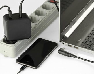 Мережевий зарядний пристрій Gembird NPA-PD60-01, для ноутбука/планшета/телефона + кабель та перехідник, фото №6