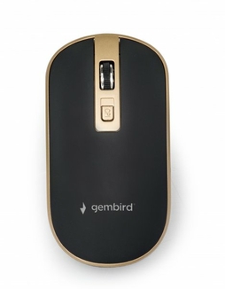 Миша бездротова Gembird MUSW-4B-06-BG, USB, 1600 dpi, чорна с золотом, фото №2