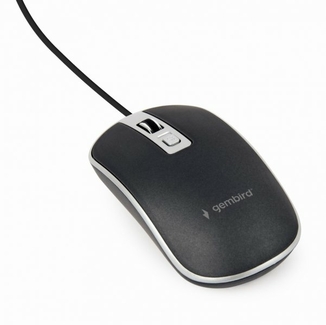 Оптична миша, MUS-4B-06-WS USB інтерфейс, чорно-сiра, фото №3