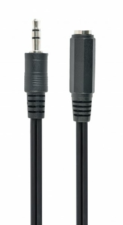 Аудіо-кабель Cablexpert CCA-423-3M, 3.5 мм., стерео тато/3.5мм стерео мама, довжина 3 м. чорного кольору, numer zdjęcia 2