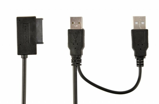 Перехідник Cablexpert A-USATA-01 з USB 2.0 на Slimline SATA 13 pin, numer zdjęcia 2