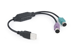 Перехідник Cablexpert UAPS12-BK, USB А-тато/2х PS/2, 30 см кабель, фото №3