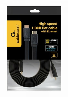 Кабель Cablexpert CC-HDMI4F-10, HDMI V.2.0, вилка/вилка, з позолоченими коннекторами, 3 м, плоский, фото №6