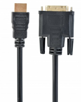 Кабель Cablexpert CC-HDMI-DVI-0.5M, HDMI-DVI папа/DVI папа, позолочені коннектори, 0,5 м, numer zdjęcia 2