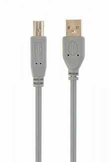 Кабель Cablexpert CCP-USB2-AMBM-6G, преміум якість USB 2.0 A-тато/B-тато, 1.8 м., сірий, фото №2