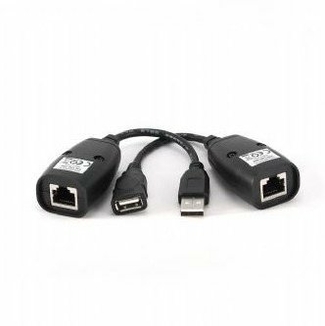 Подовжувач Cablexpert UAE-30M по звитій парі., USB 1.1, до 30 м., чорний колір, numer zdjęcia 3