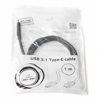 Кабель Cablexpert CCP-USB3.1-CMCM-1M, преміум якість USB 3.1 C-тато/C-тато, 1,0 м. чорний, фото №6