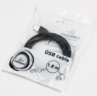 Кабель Cablexpert CCP-USB2-AMBM90-6, преміум якість USB 2.0 A-тато/B-тато, кутовий, 1.8 м., фото №3