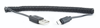 Кабель спіральний Cablexpert CC-mUSB2C-AMBM-6 USB 2.0 A-папа / Micro B-папа, фото №3