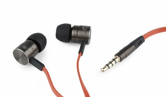 Вакуумні навушники gmb audio MHS-EP-LHR з мікрофоном , металевий корпус, чорний колір, фото №4