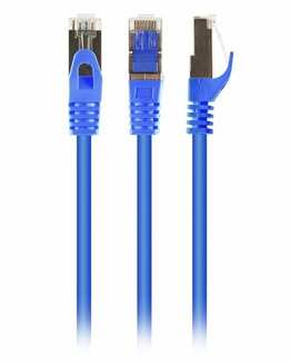 Патч корд Cablexpert PP6A-LSZHCU-B-0.5M, S/FTP, литий, 50u" штекер із фіксатором, 0.5 м, синій, numer zdjęcia 2