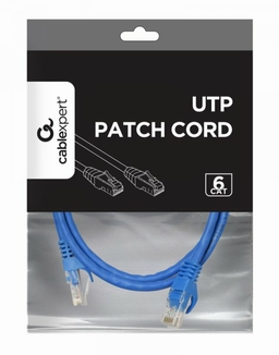 Патч корд Cablexpert PP6U-0.5M/B, UTP, категорія. 6, литий,  50u" штекер із фіксатором, 0.5 м, синій, photo number 4