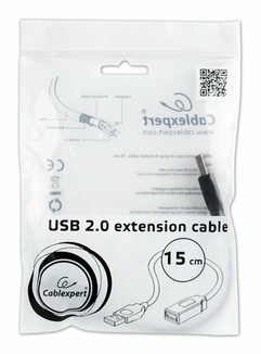 Подовжувач Cablexpert CCP-USB2-AMAF-0.15M , преміум якість USB 2.0 A-тато/A-мама, 0.15 м., numer zdjęcia 5
