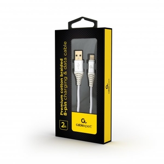 Кабель Cablexpert CC-USB2B-AMLM-2M-BW2, USB 2.0 А-тато/Lightning, 2.0 м., numer zdjęcia 3