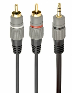 Аудіо-кабель Cablexpert CCA-352-10M, 3.5мм/2хRCA-тюльпан папа, довжина 10м., стерео, фото №2