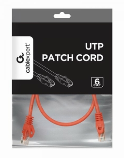 Патч корд Cablexpert PP6U-0.5M/R, UTP, категорія. 6, литий,  50u" штекер із фіксатором, 0.5 м, червоний, фото №4