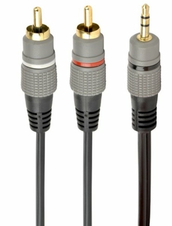 Аудіо-кабель Cablexpert CCA-352-2,5M, 3.5мм/2хRCA-тюльпан папа, довжина 2,5м., стерео, фото №2