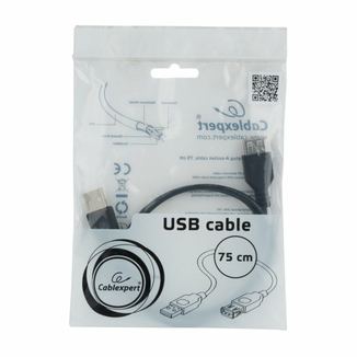 Подовжувач Cablexpert CC-USB2-AMAF-75CM/300-BK, USB 2.0 A-тато/A-мамо, 0.75 м., numer zdjęcia 4