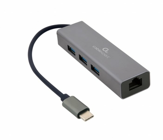 Адаптер Cablexpert A-CMU3-LAN-01, з USB Type-C на Gigabit Ethernet + хаб 3xUSB 3.1 Gen1, фото №2