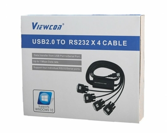 Кабель-перехідник Viewcon VE671 USB 2.0 на 4 COM, 1 м, фото №5