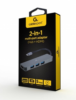 Адаптер Cablexpert A-CM-COMBO2-01, USB Type-C 2-в-1, numer zdjęcia 4