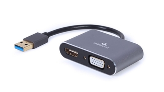 Адаптер-перехідник Cablexpert A-USB3-HDMIVGA-01 USB-A на HDMI/VGA, фото №2