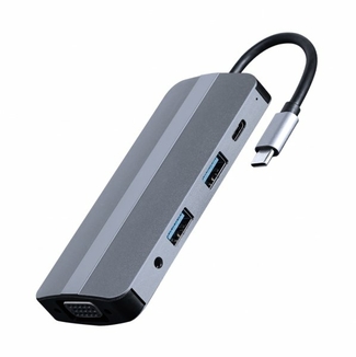 Адаптер Cablexpert A-CM-COMBO8-02, USB Type-C 8-в-1 (USB хаб 3.0/HDMI//VGA/PD/картридер/стерео-аудіо), numer zdjęcia 2