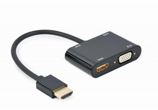 Адаптер-перехідник HDMI на HDMI/VGA Cablexpert A-HDMIM-HDMIFVGAF-01, photo number 2