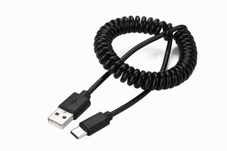 Кабель спіральний Cablexpert CC-USB2C-AMCM-0.6M USB 2.0 A-тато / С-тато, photo number 2