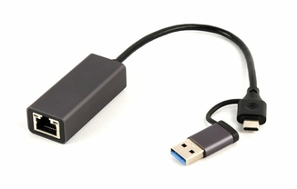 Адаптер Cablexpert A-USB3AC-LAN-01, з  USB Type-A/C на Gigabit Ethernet, фото №2
