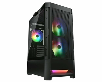 Корпус комп'ютерний Cougar AIRFACE RGB Black, Ігровий, скляне вікно, чорний, фото №2