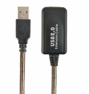 Активний подовжувач Cablexpert UAE-01-10M, USB 2.0, 10 м., чорний колір, numer zdjęcia 2
