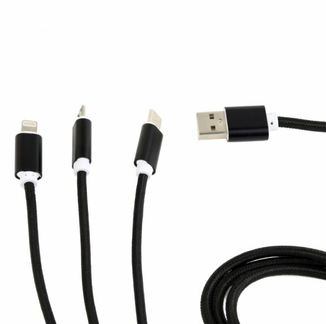 Зарядний кабель USB 3-в-1 Cablexpert CC-USB2-AM31-1M, AM-тато/Lightning/Micro/Type-C, 1.0 м., фото №4