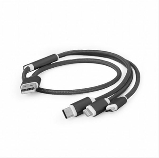 Зарядний кабель USB 3-в-1 Cablexpert CC-USB2-AM31-1M, AM-тато/Lightning/Micro/Type-C, 1.0 м., фото №5