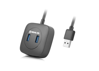 USB концентратор REAL-EL HQ-187, 4 порта USB 3.0, чорний, numer zdjęcia 4